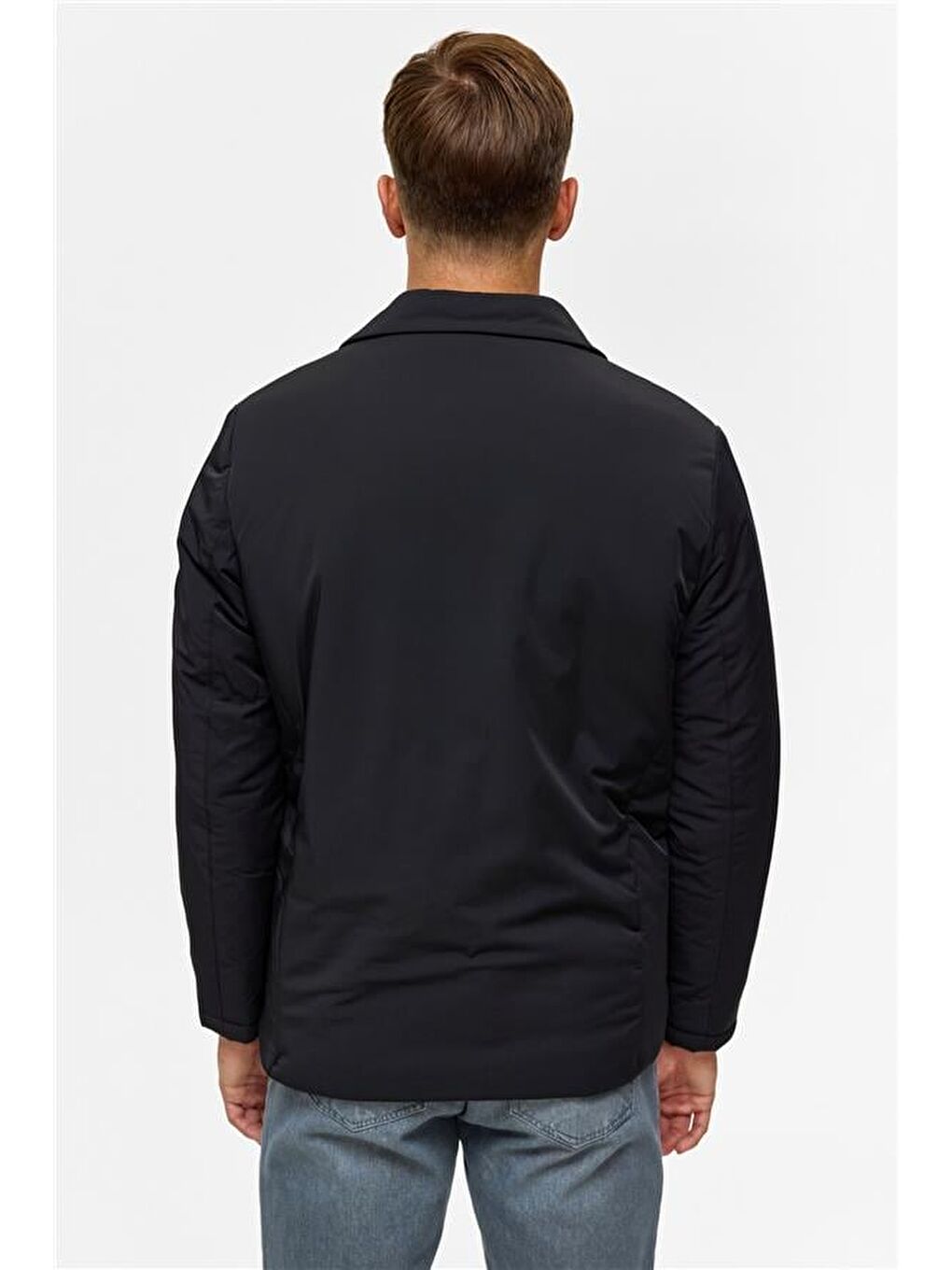 Lacivert Slim Düz Mont-9