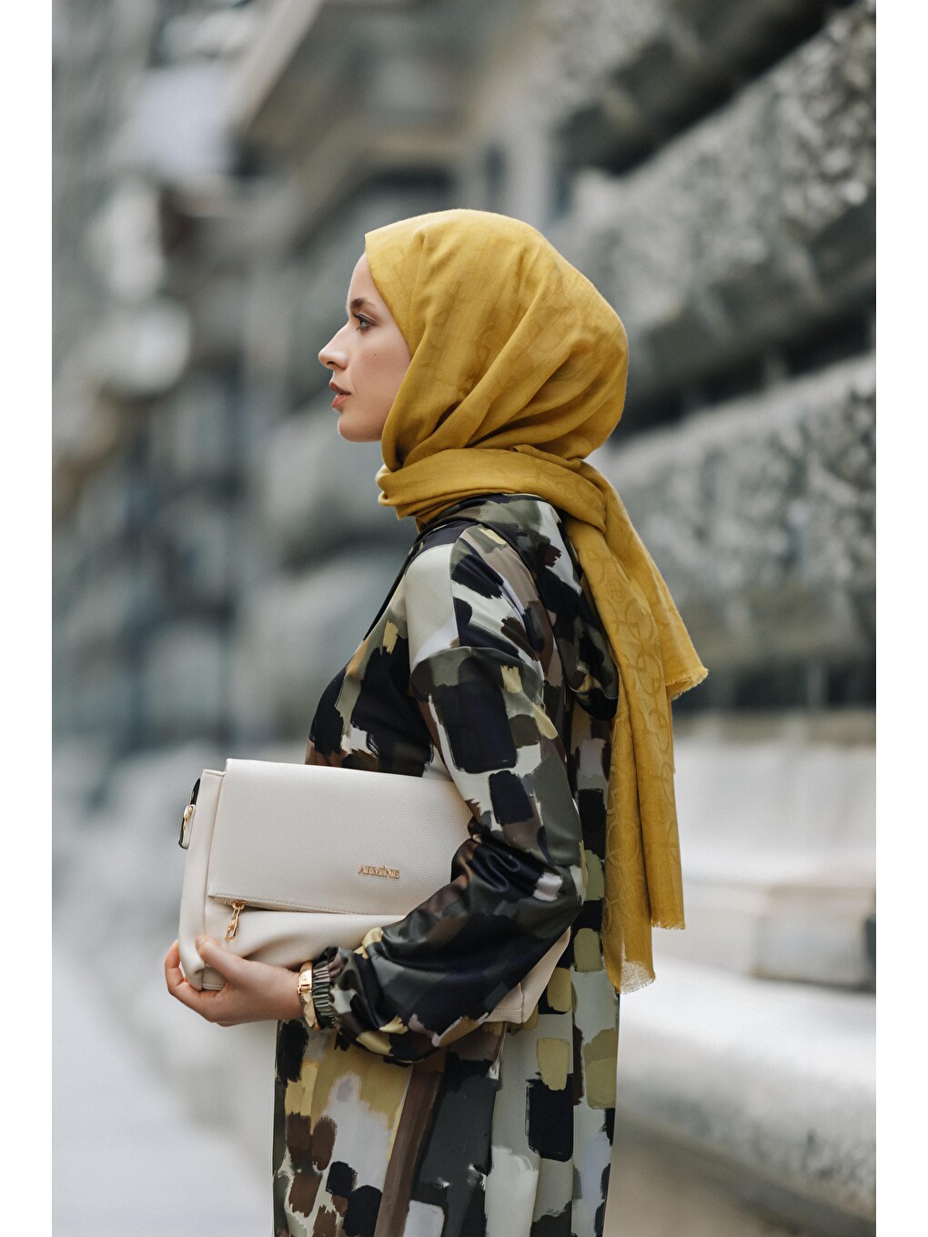 Sarı Yün Şal 1001 30 23-1