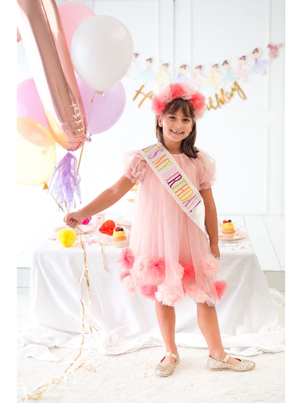 Beyaz Saten Its My Birthday Doğum Günü Kuşağı