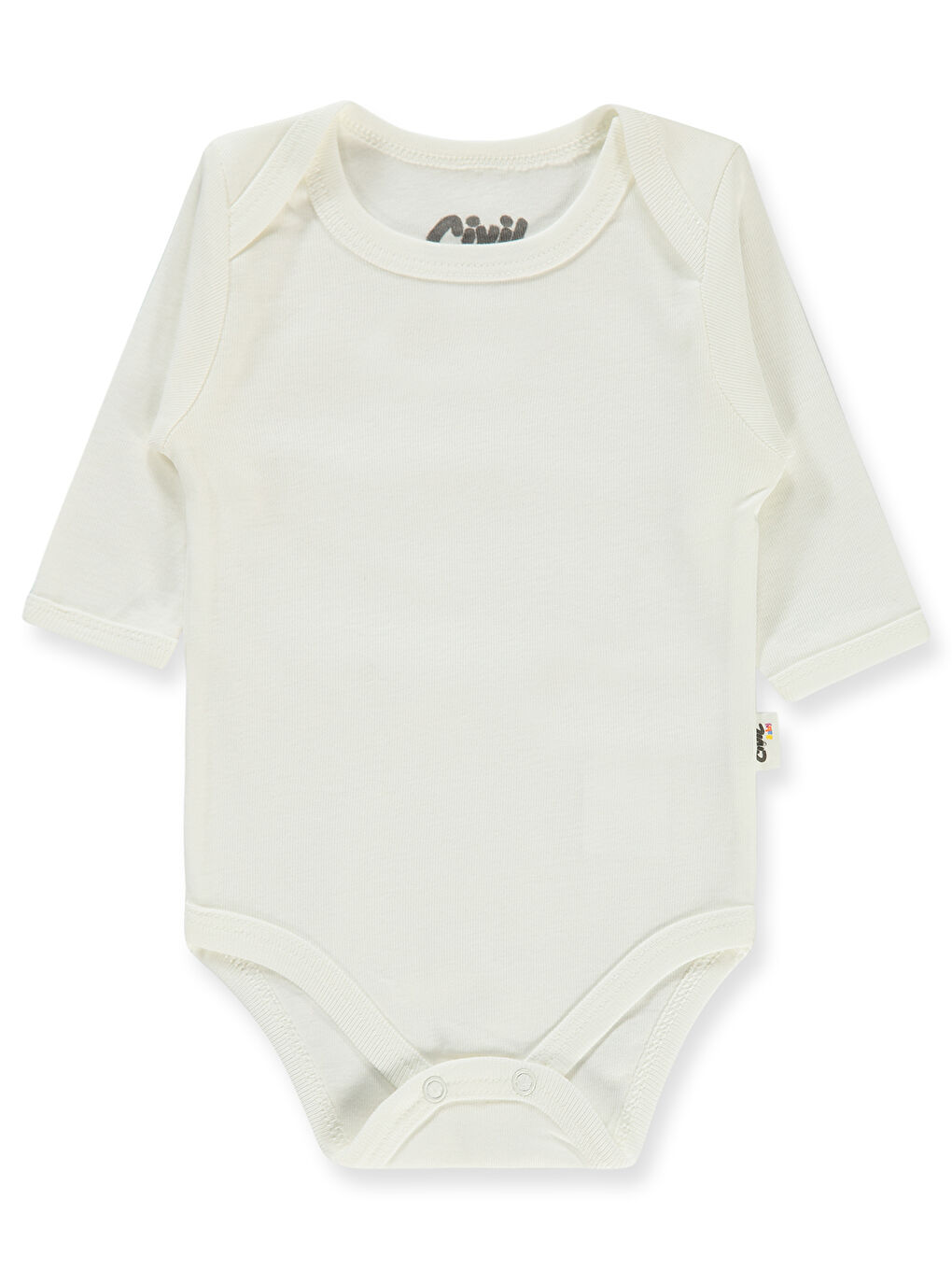 Baby Bebek Çıtçıtlı Badi 3-9 Ay Beyaz