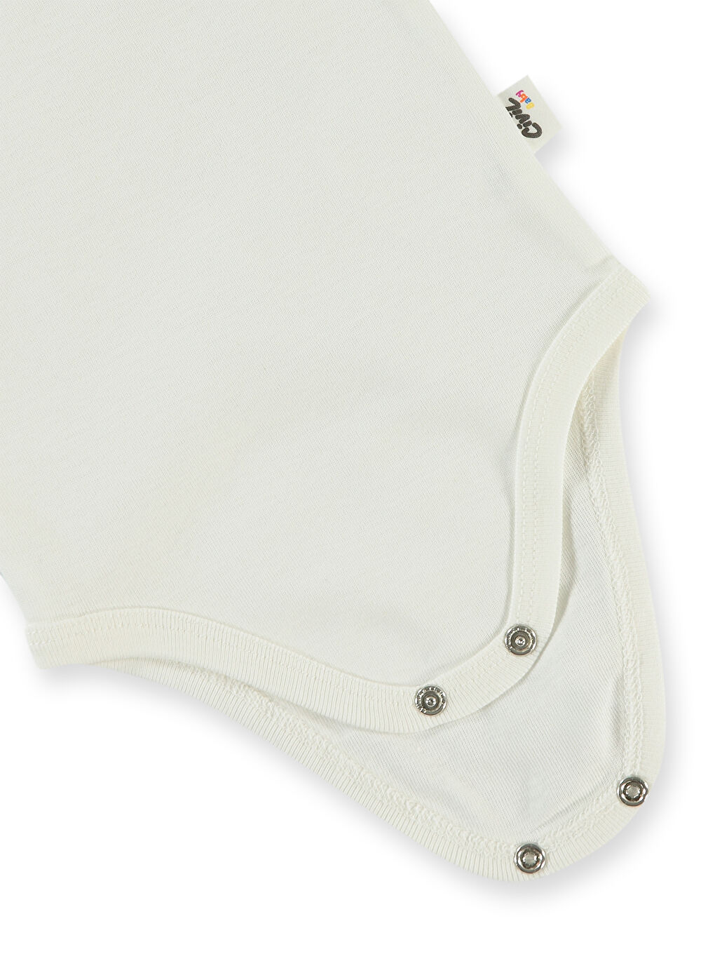 Baby Bebek Çıtçıtlı Badi 3-9 Ay Beyaz-1