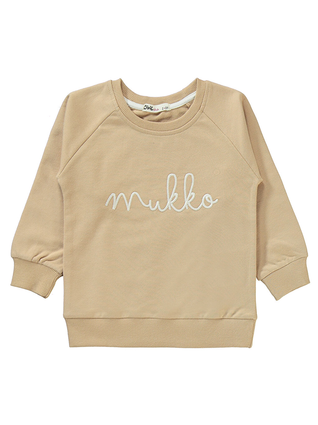 Ekru Kız Çocuk Eşofman Takımı 2-5 Yaş Yulaf Sütü-1