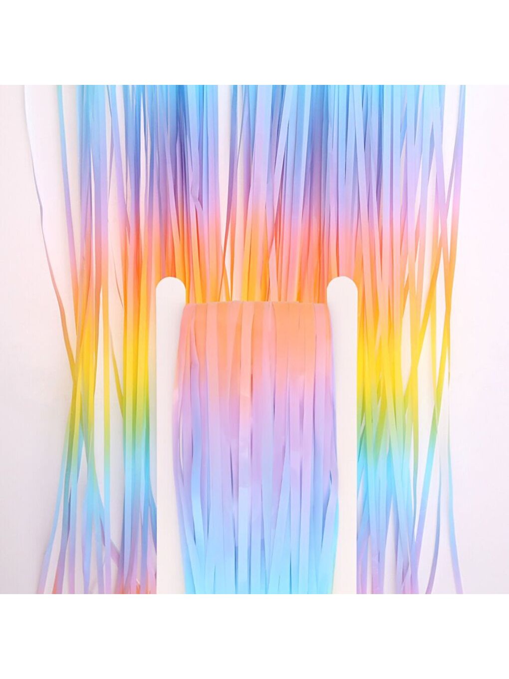 Karışık Çok Renkli Saçak Perde Parti Süsü-1