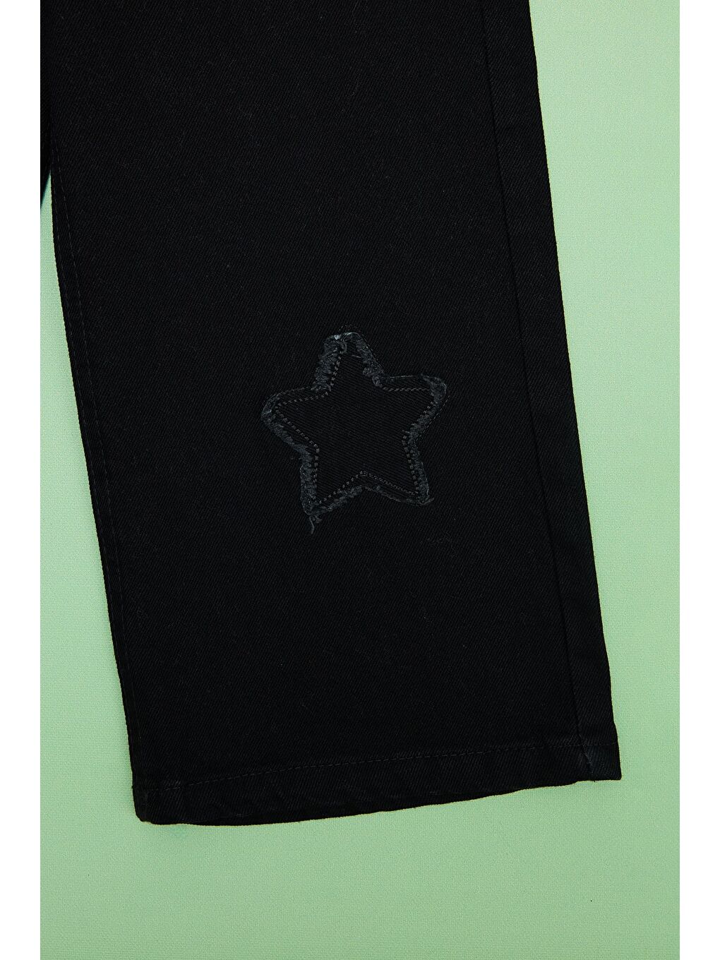 Siyah Yıldız Nakışlı Palazzo Kız Çocuk Pantolon-2