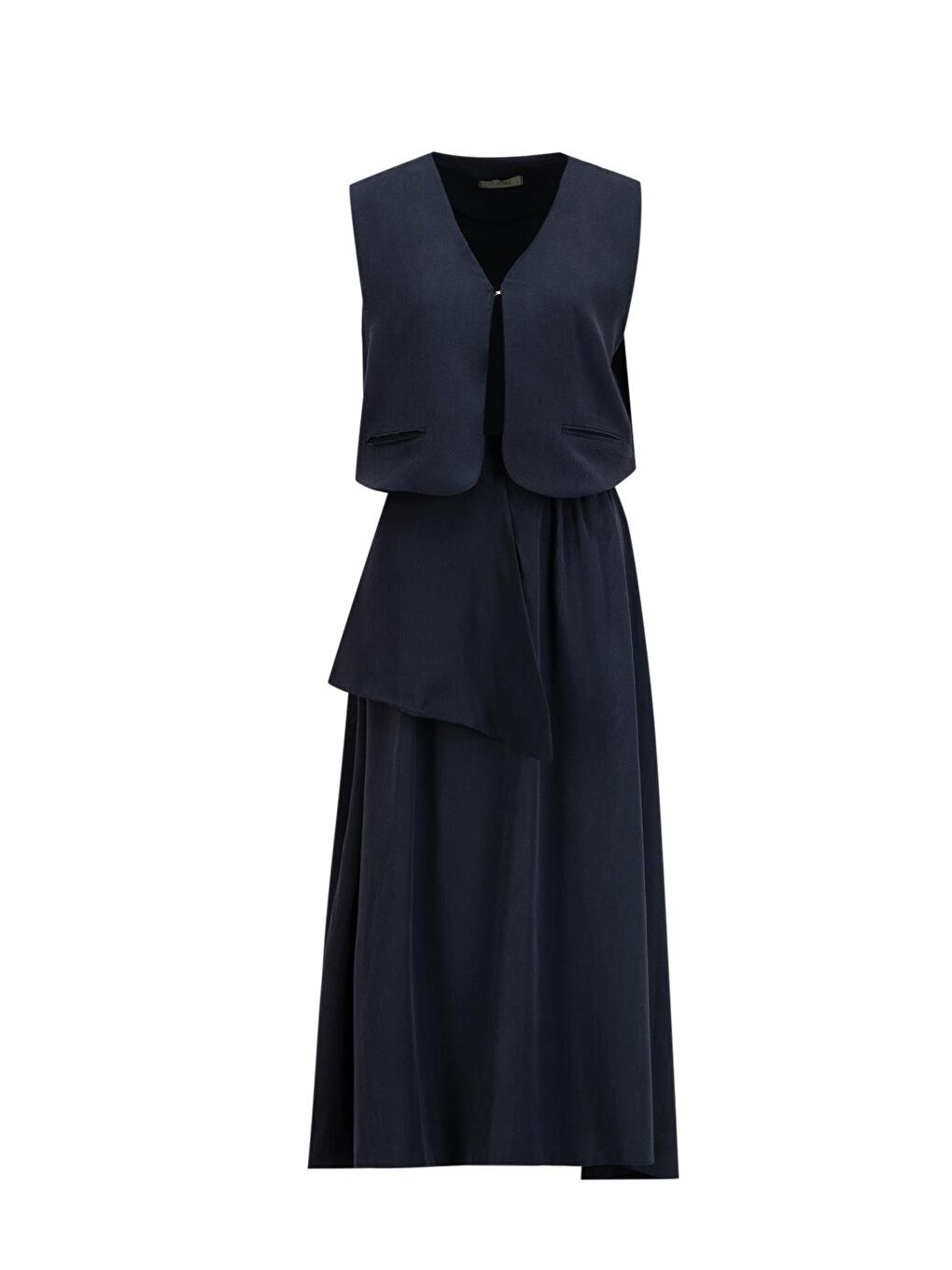 Yelekli 2 Li Lyocell Takım 25Y6050 Lacivert-6