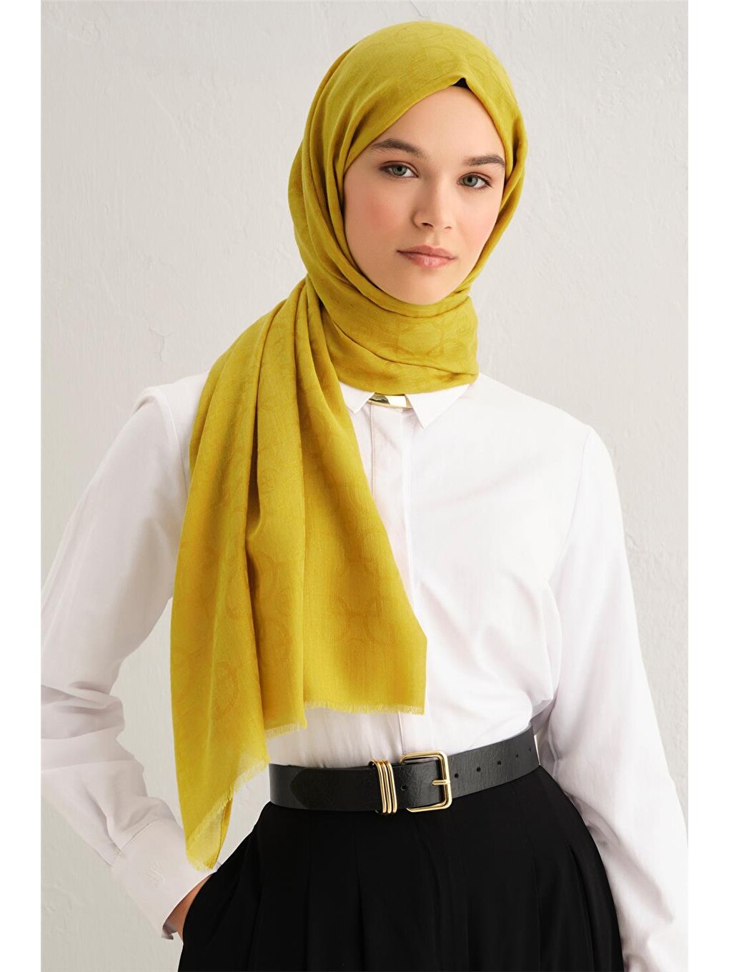 Sarı Yün Şal 1001 30 23-3