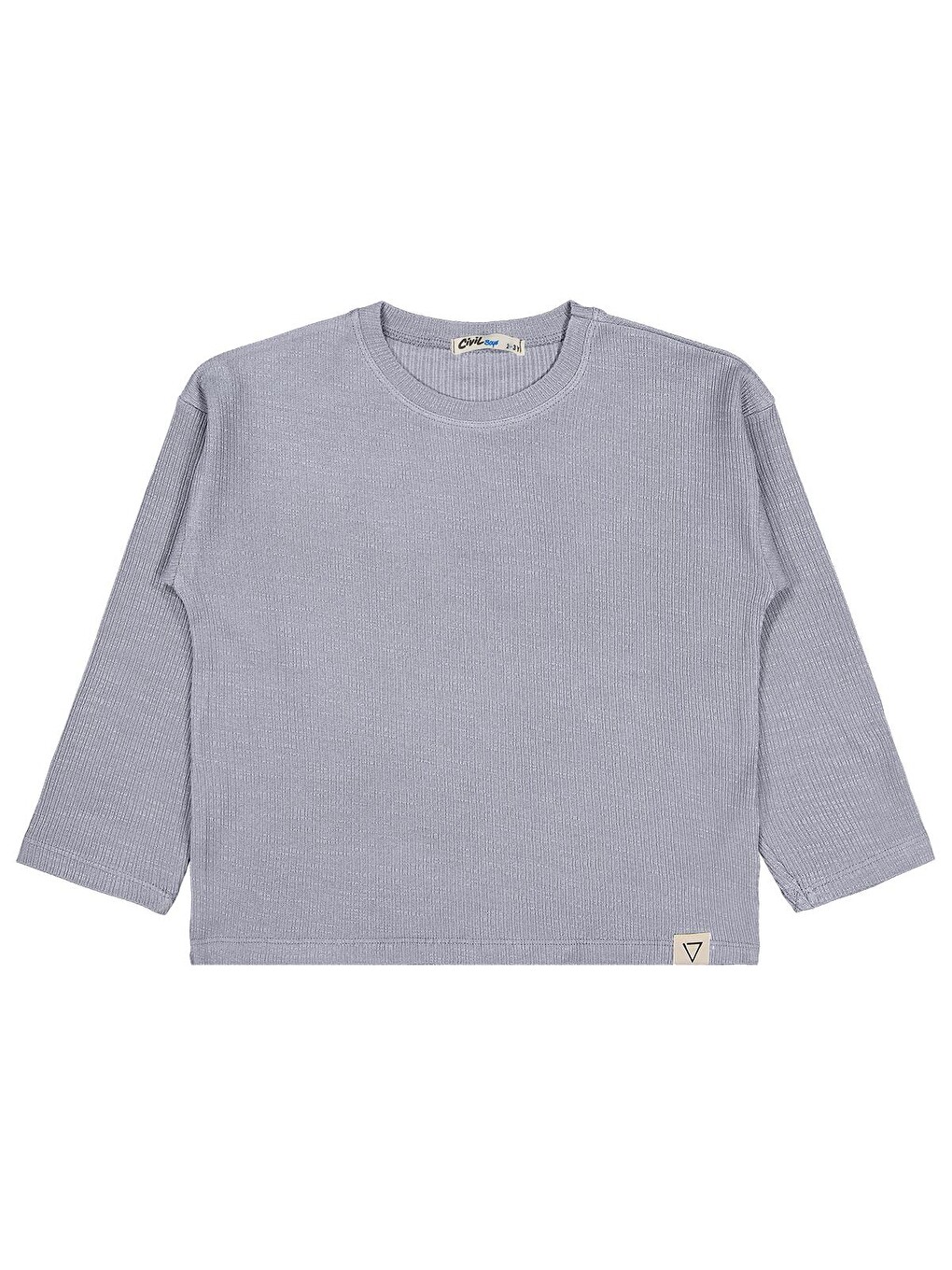 Boys Jakarlı Basic 2-5 Yaş Sweatshirt - Gri