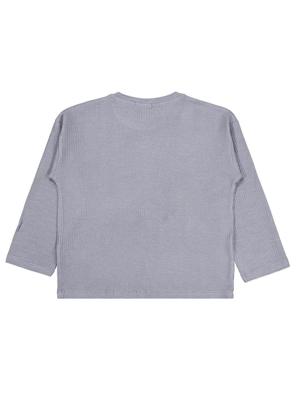Boys Jakarlı Basic 2-5 Yaş Sweatshirt - Gri-1