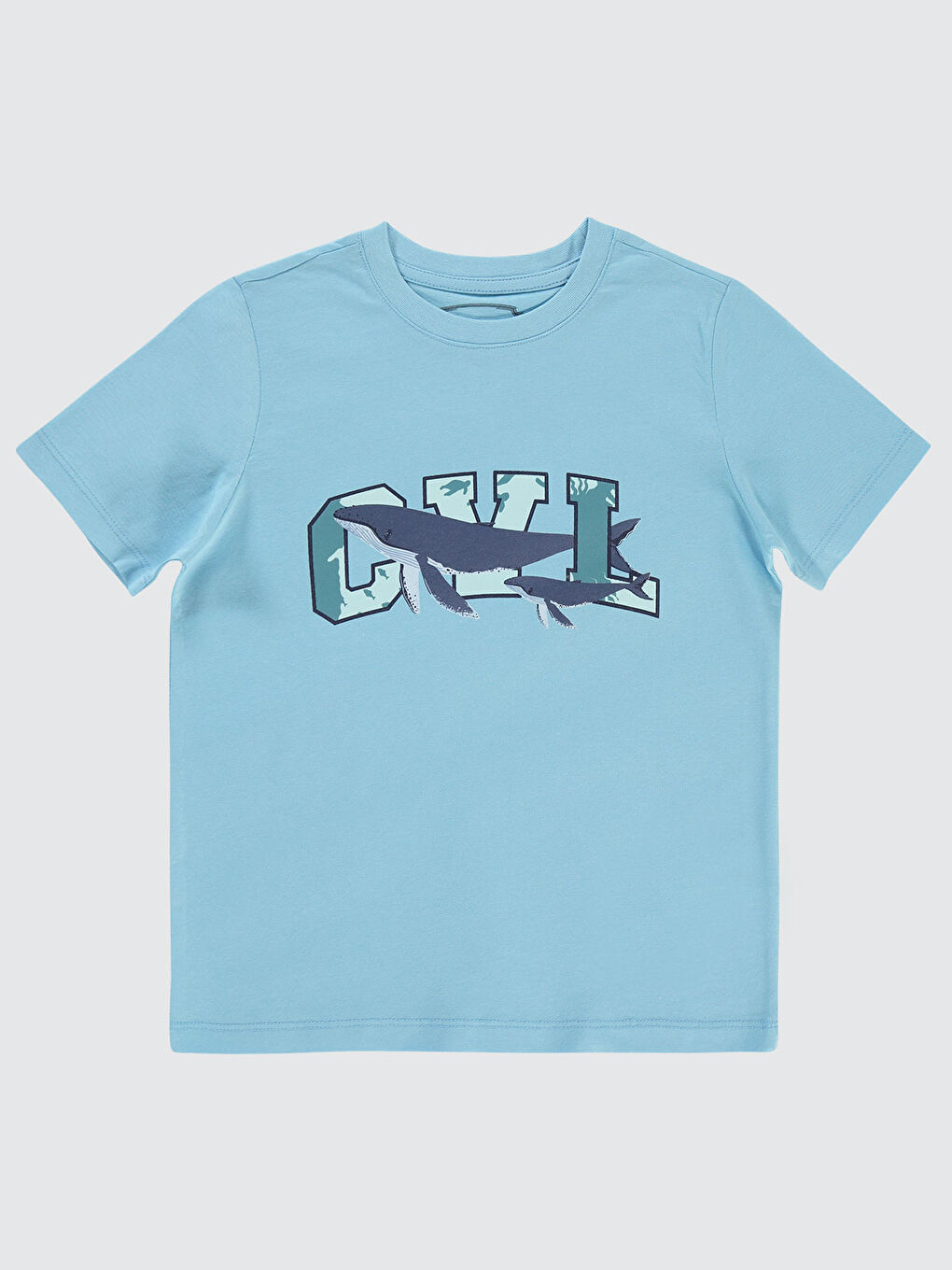 Mavi Erkek Çocuk Tişört 6-9 Yaş Fildişi