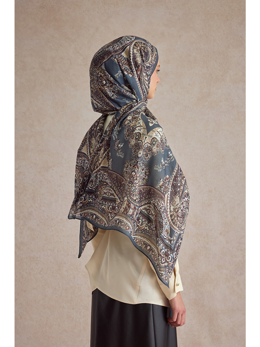 Yeşil Pamuk Şal Shadow Olive-6