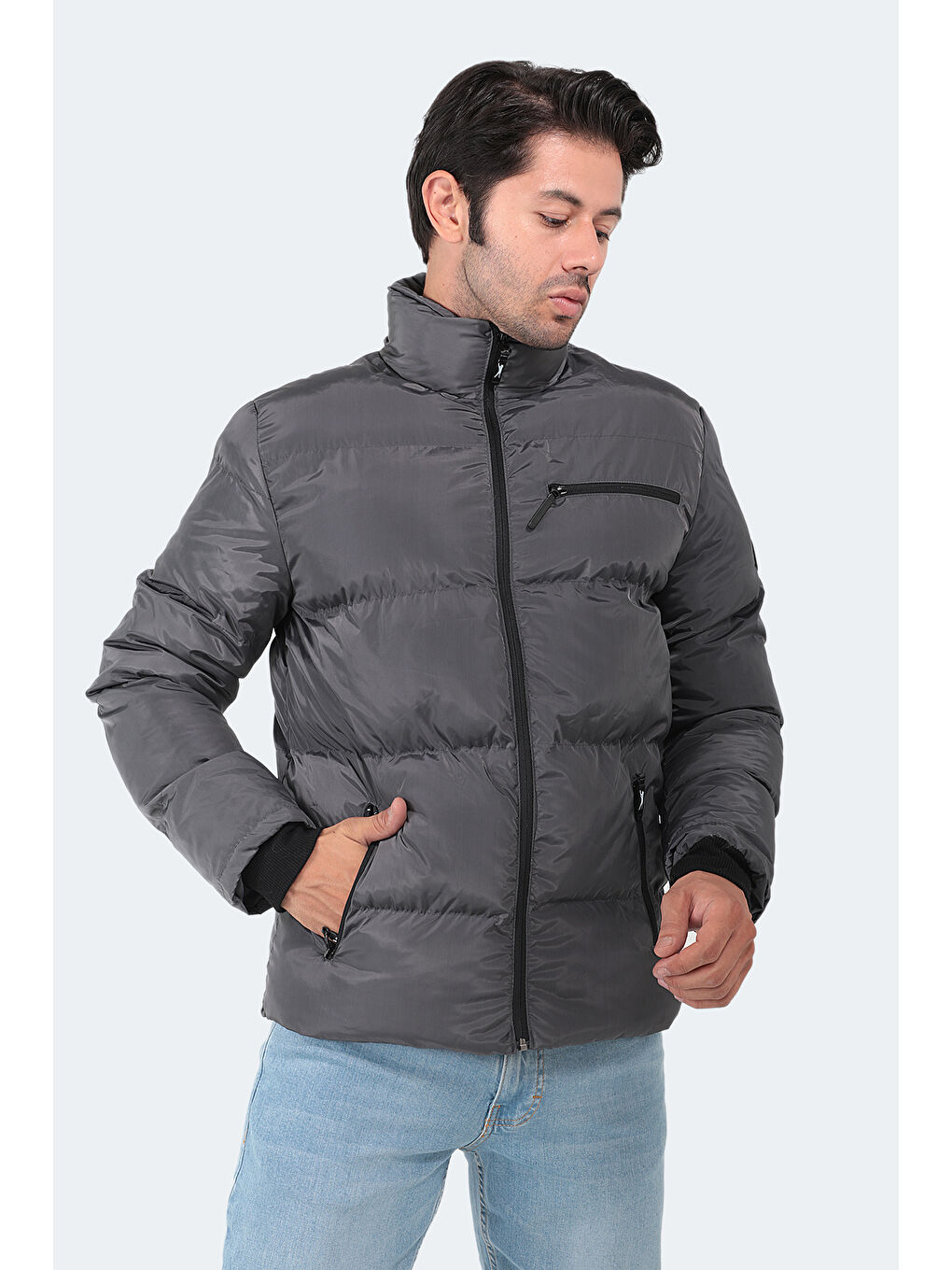 NALDO Erkek Mont Koyu Gri-1