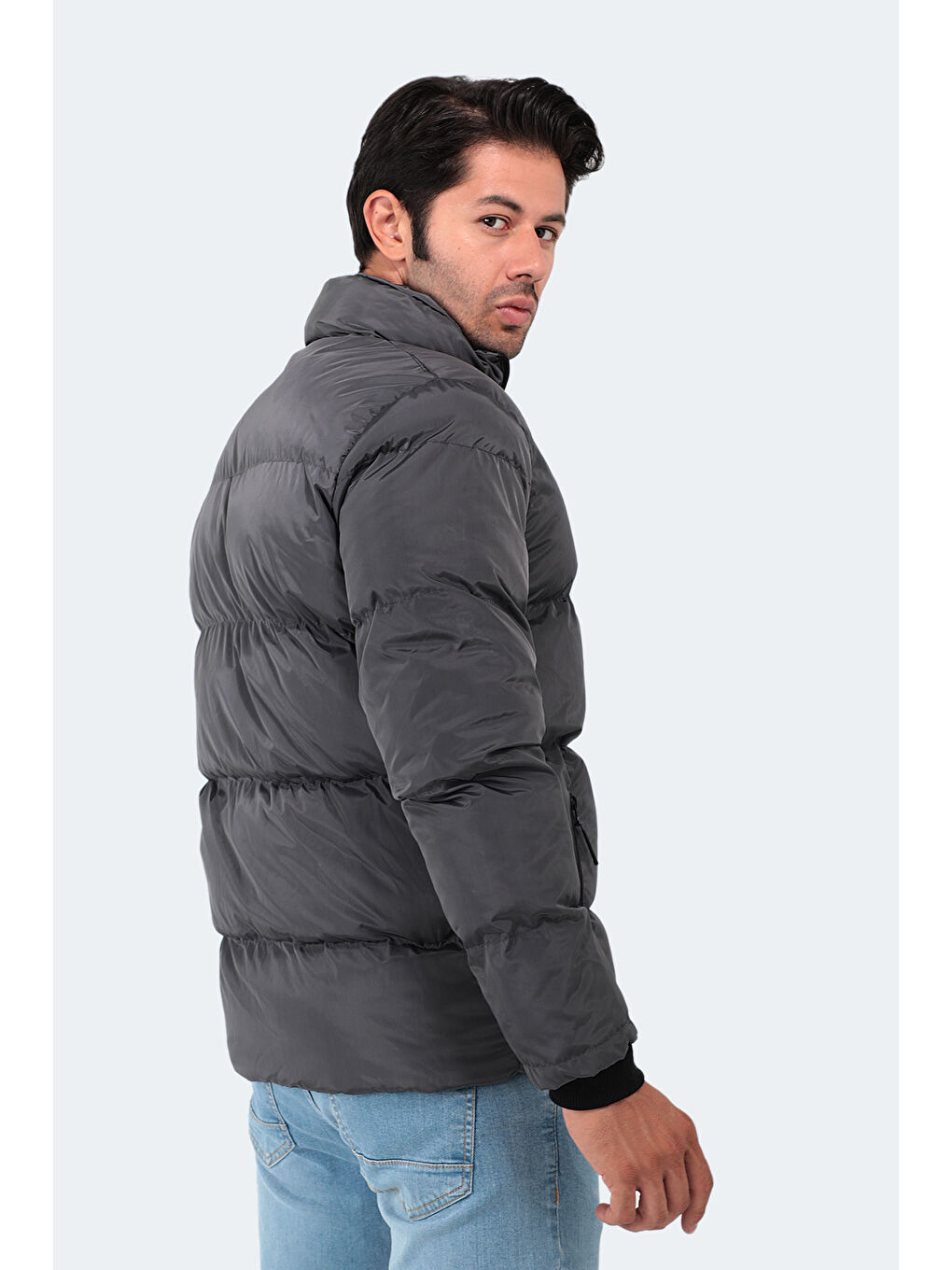 NALDO Erkek Mont Koyu Gri-4