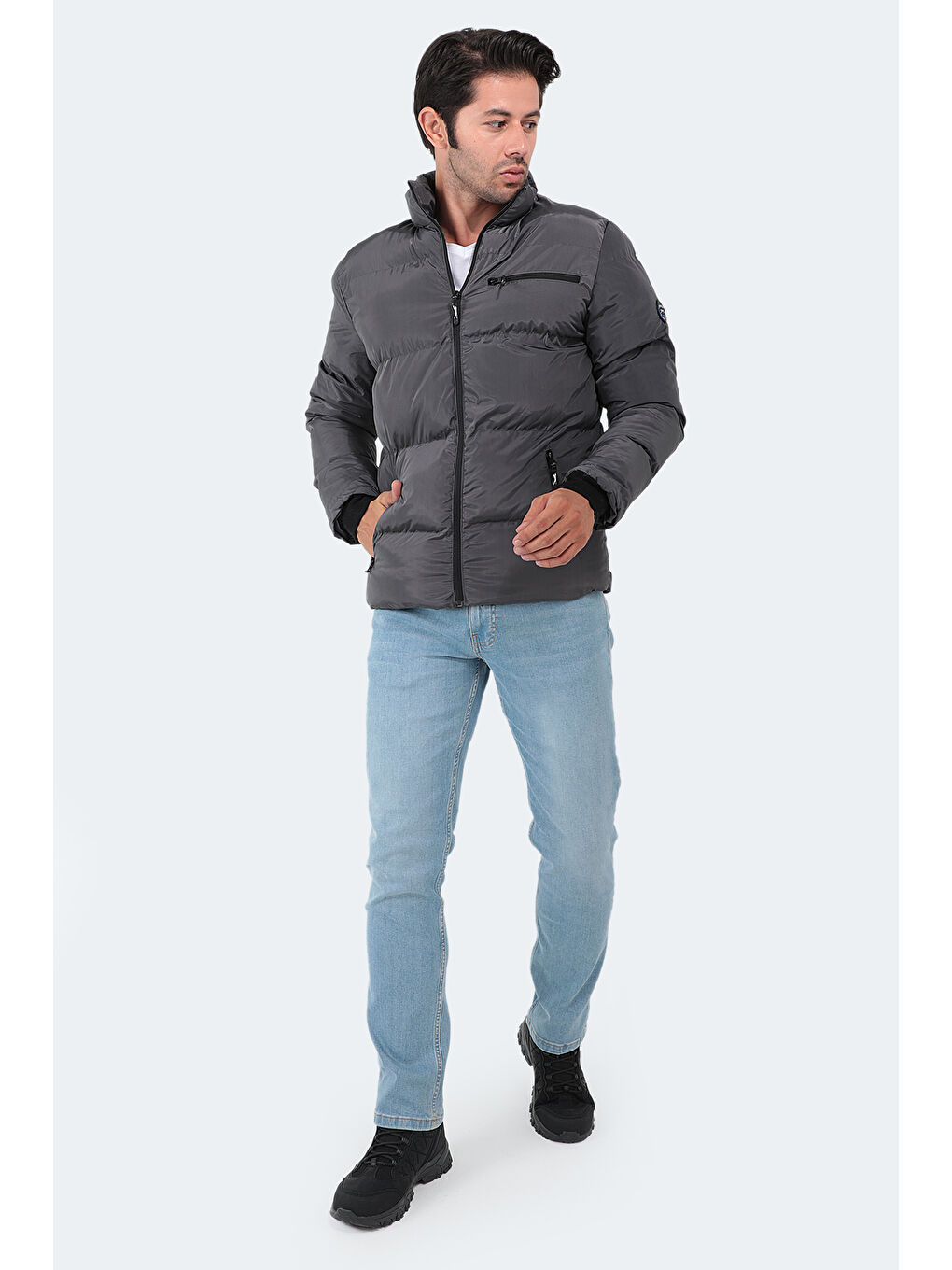 NALDO Erkek Mont Koyu Gri-6