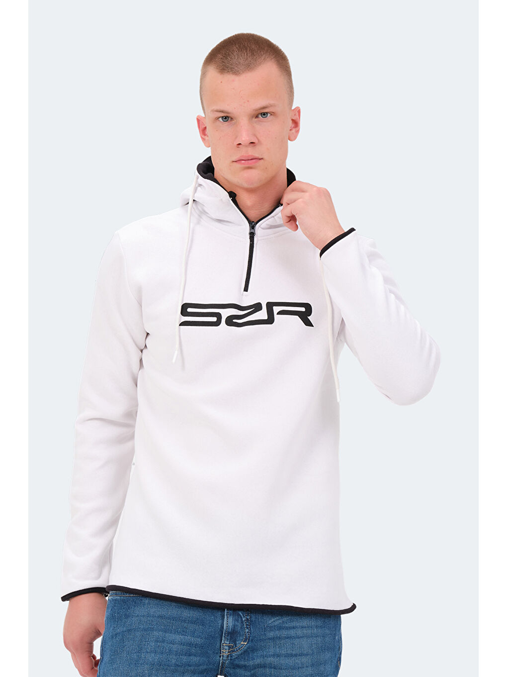 KASHI  Erkek Kapüşonlu Sweatshirt Hoodie Beyaz-5