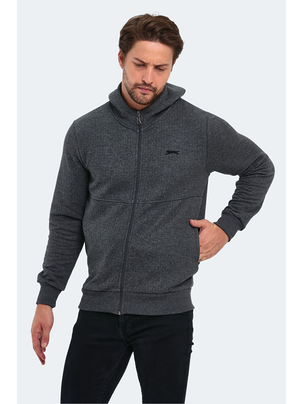 BANKY  Erkek Fermuarlı Sweatshirt Antrasit-3