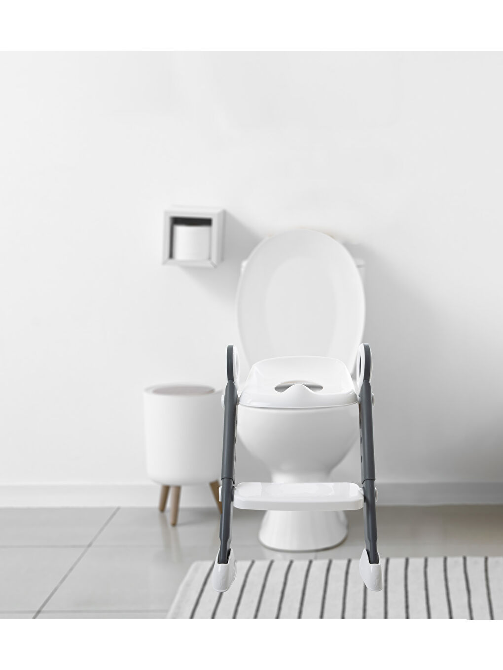 Basamaklı Katlanır Klozet Adaptörü Beyaz-1