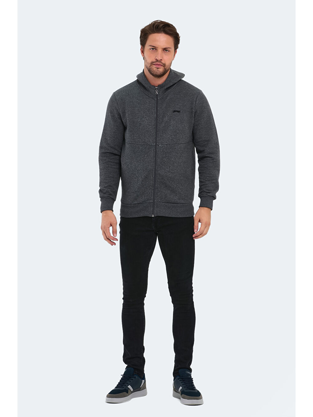 BANKY  Erkek Fermuarlı Sweatshirt Antrasit-6