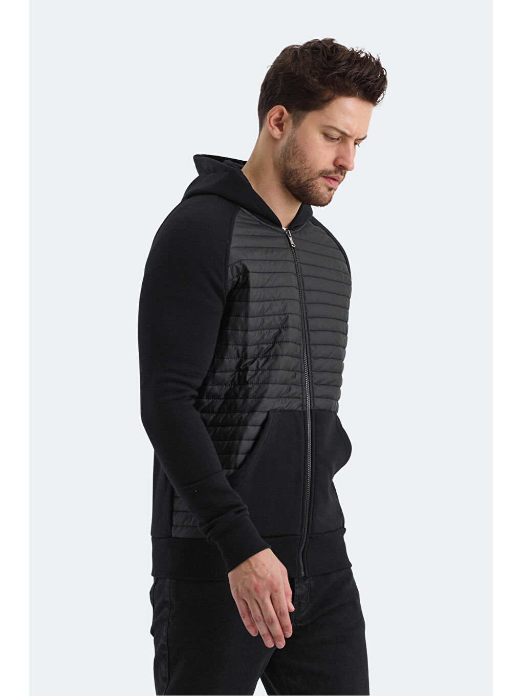 SLAZENGER BASS Erkek Fermuarlı Sweatshirt Siyah - 2