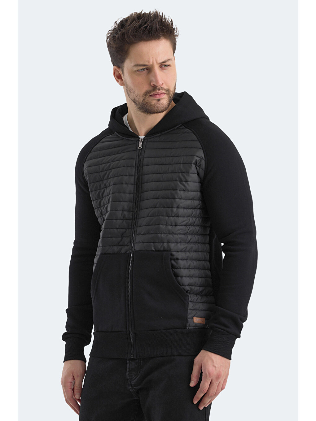 SLAZENGER BASS Erkek Fermuarlı Sweatshirt Siyah - 3