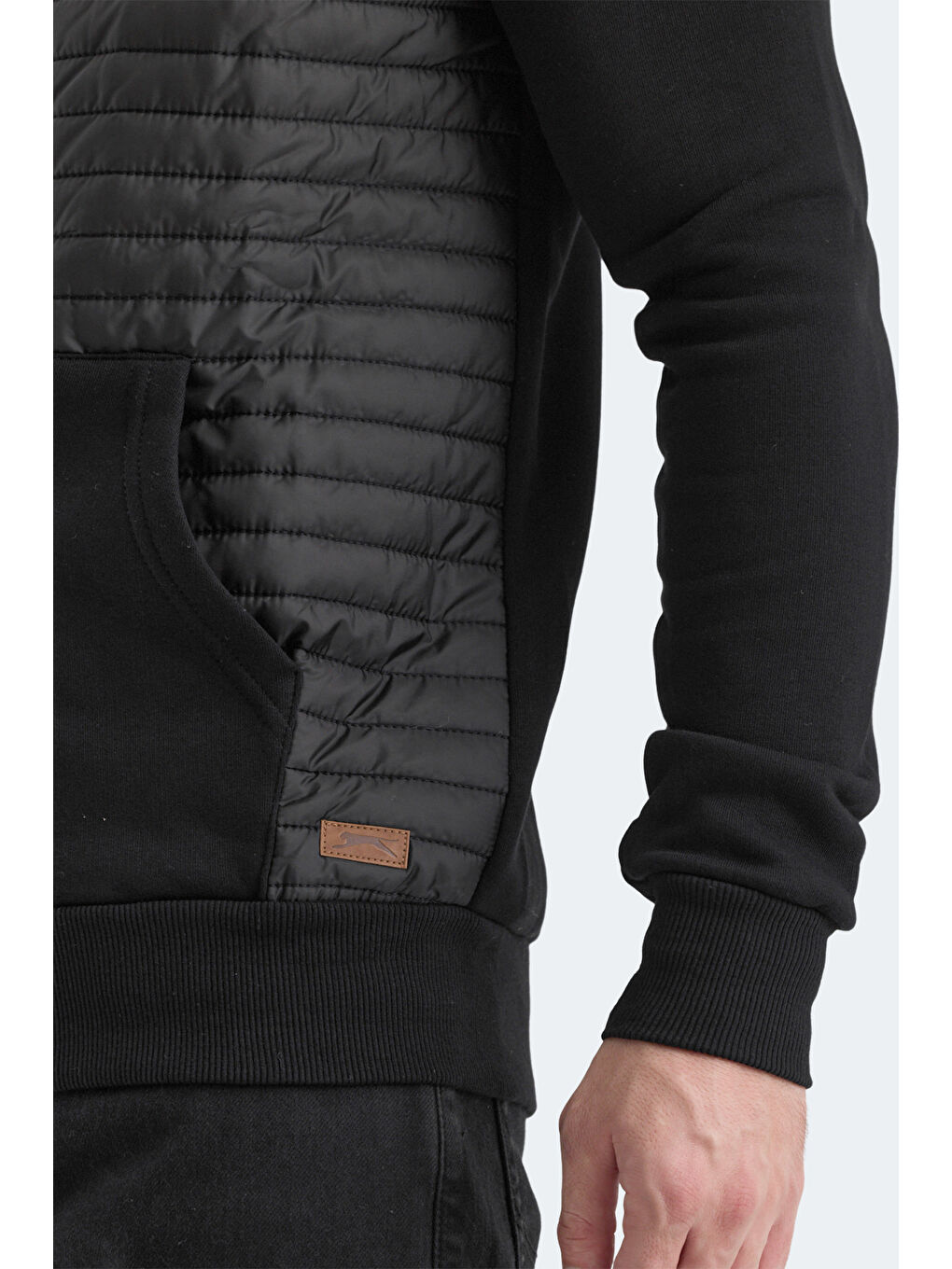 SLAZENGER BASS Erkek Fermuarlı Sweatshirt Siyah - 4