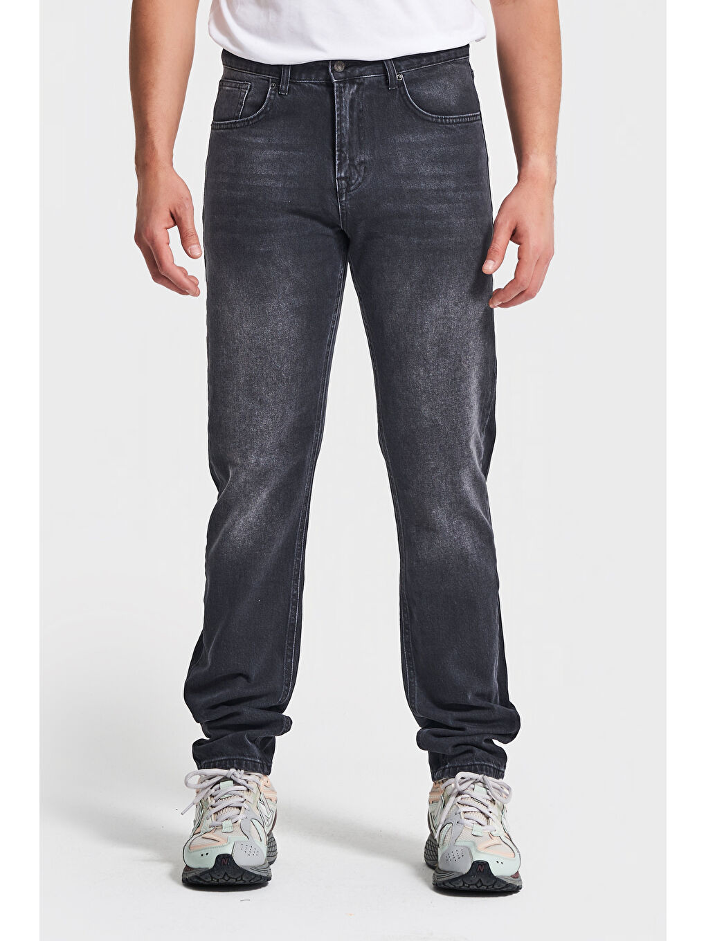 Erkek Siyah Renk Slim Fit Elastanlı Kumaş Denim-1