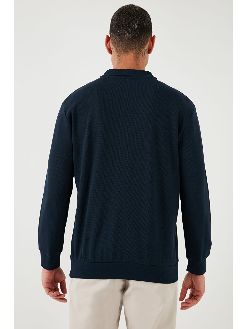 Buratti İndigo Pamuklu Regular Fit Yarım Fermuarlı Polo Yaka Erkek Sweat 5905805 - 6