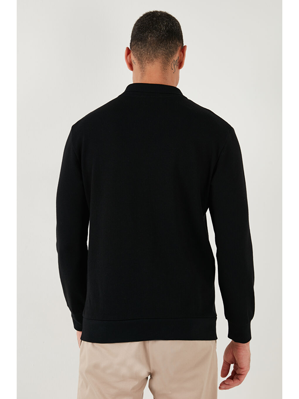 Buratti Siyah Pamuklu Regular Fit Yarım Fermuarlı Polo Yaka Erkek Sweat 5905805 - 6