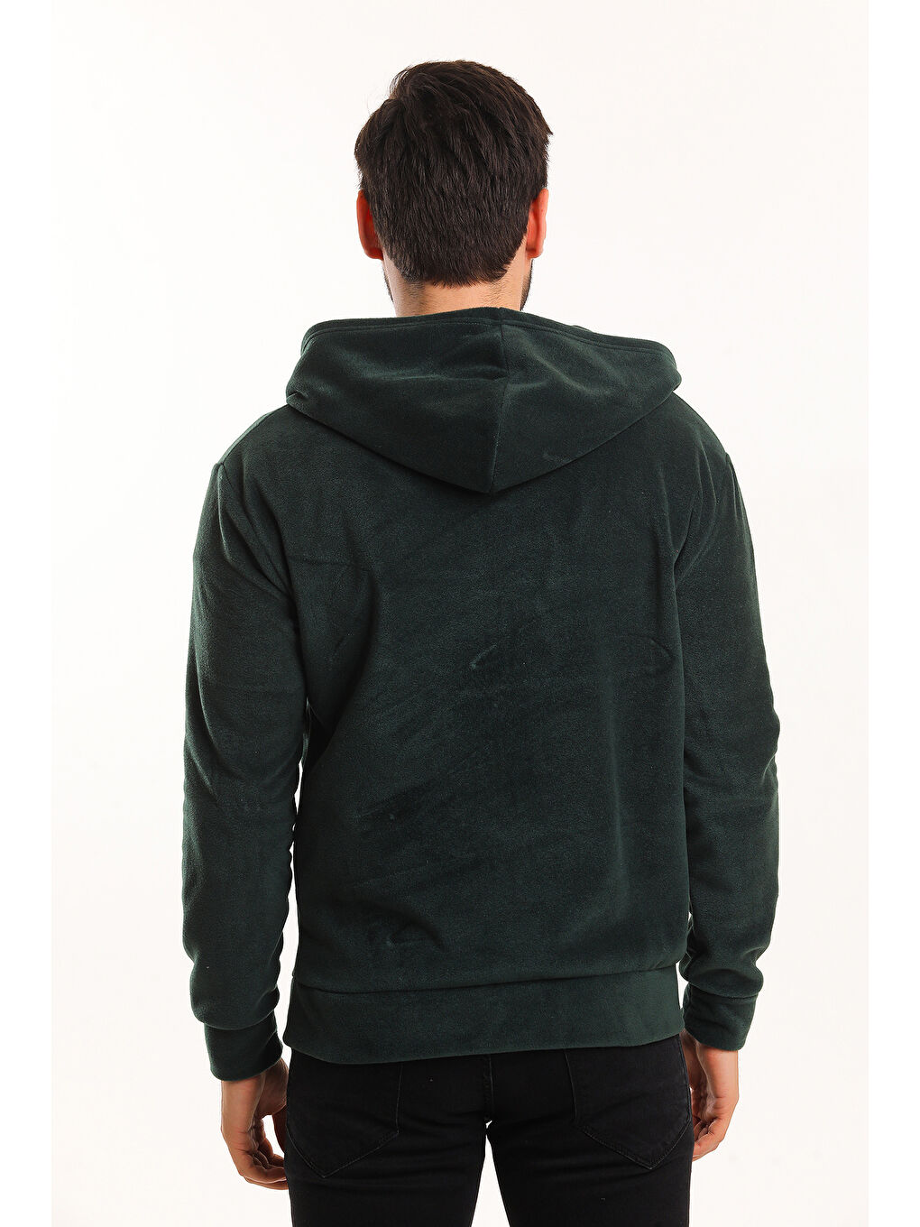 SAMSON Erkek Fermuarlı Sweatshirt Hırka Koyu Yeşil-3