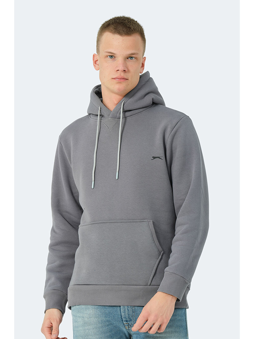 Erkek Kapüşonlu Sweatshirt Koyu Gri-5