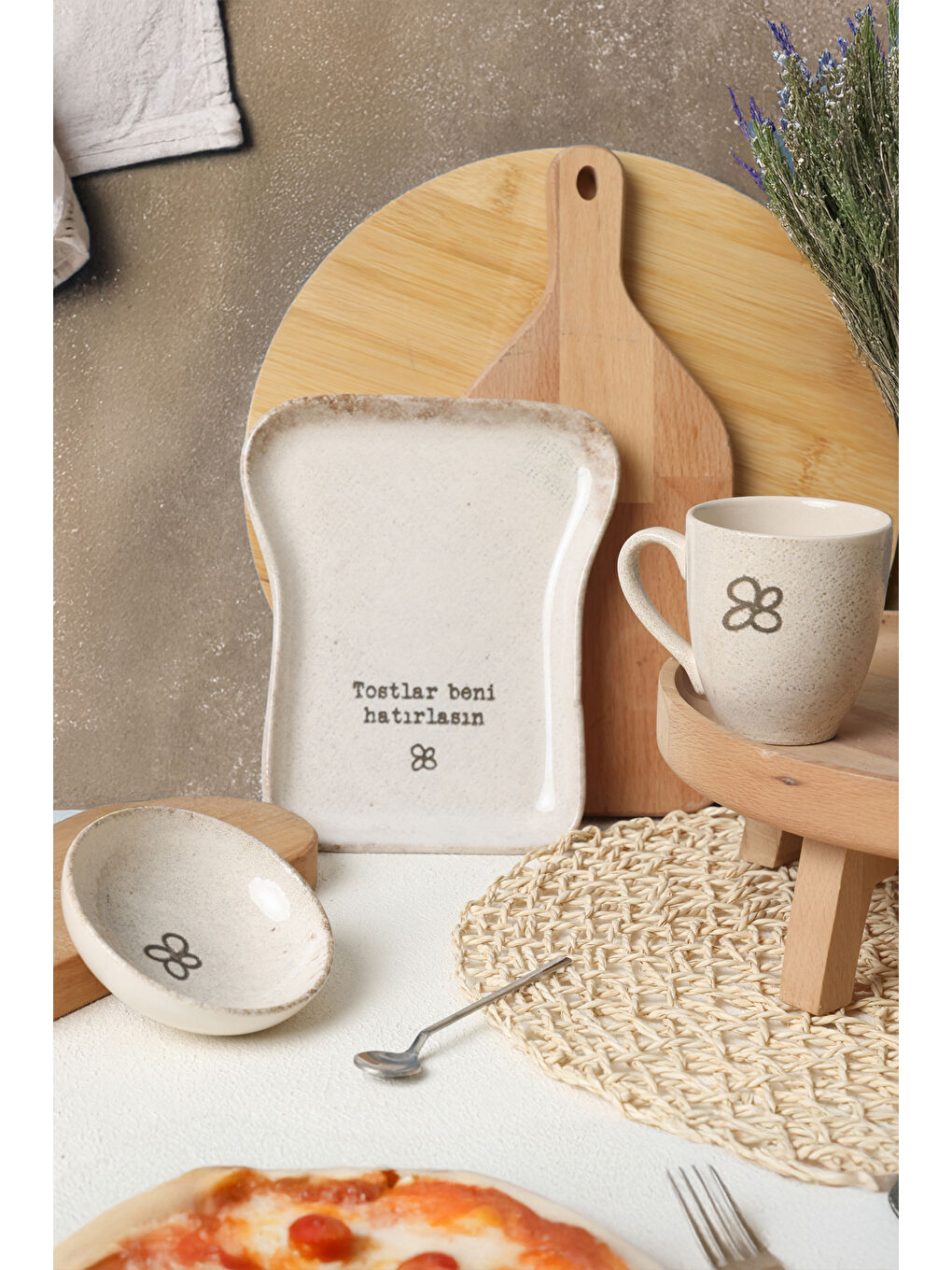 Kahverengi Tost Kahvaltı Takımı 3 Parça