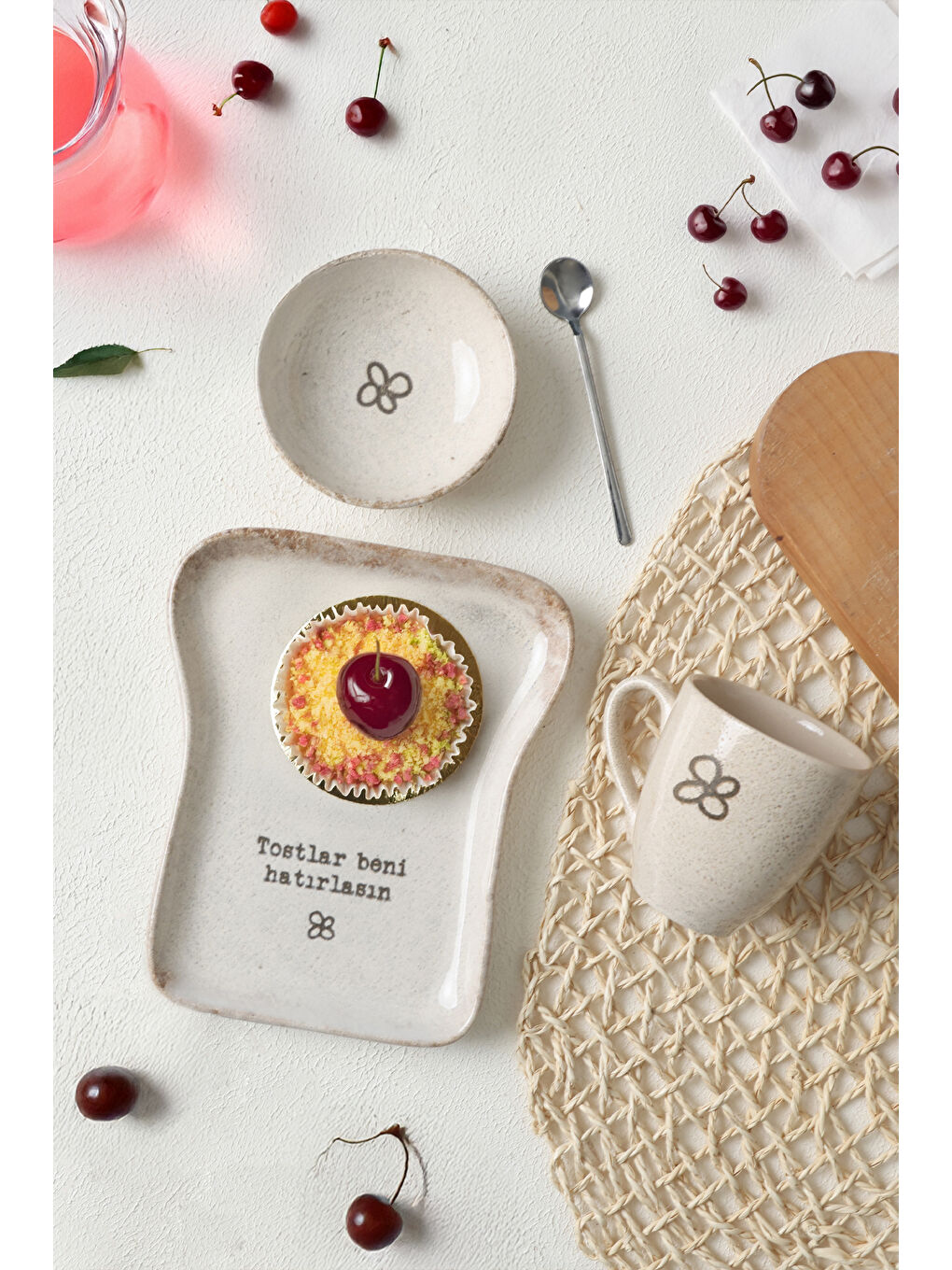 Kahverengi Tost Kahvaltı Takımı 3 Parça-1
