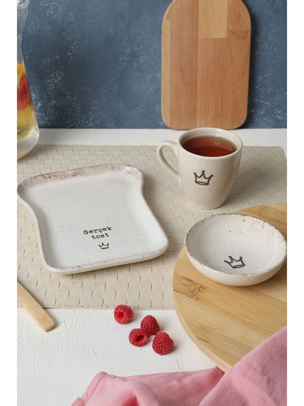 Kahverengi Tost Kahvaltı Takımı 3 Parça-1