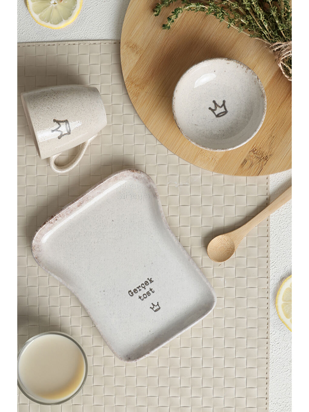 Kahverengi Tost Kahvaltı Takımı 3 Parça-2