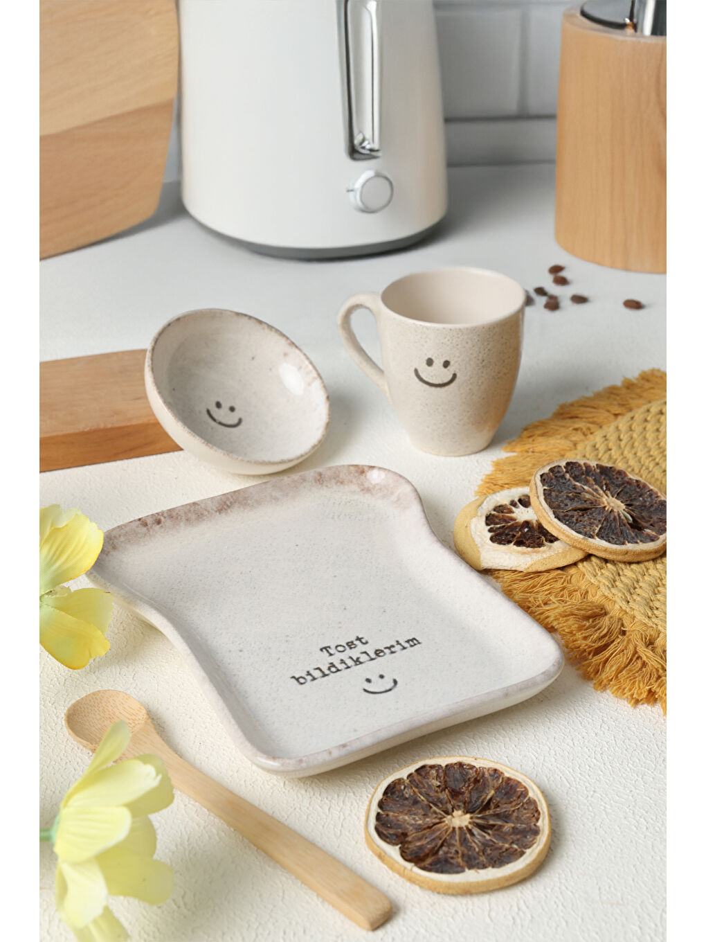 Kahverengi Tost Kahvaltı Takımı 3 Parça-1