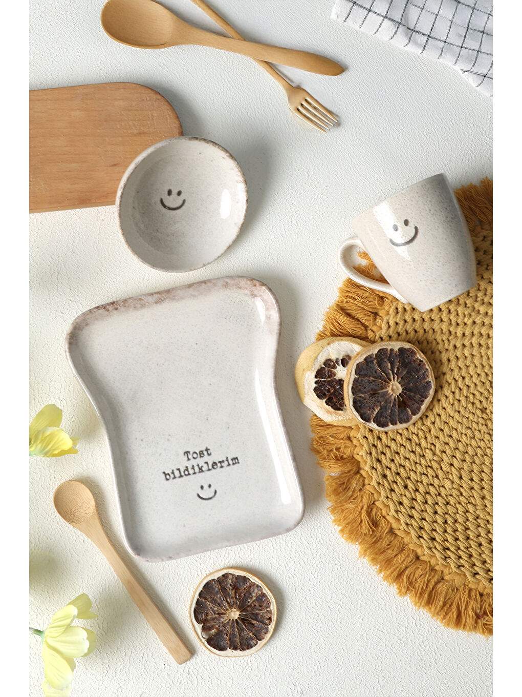 Kahverengi Tost Kahvaltı Takımı 3 Parça-2