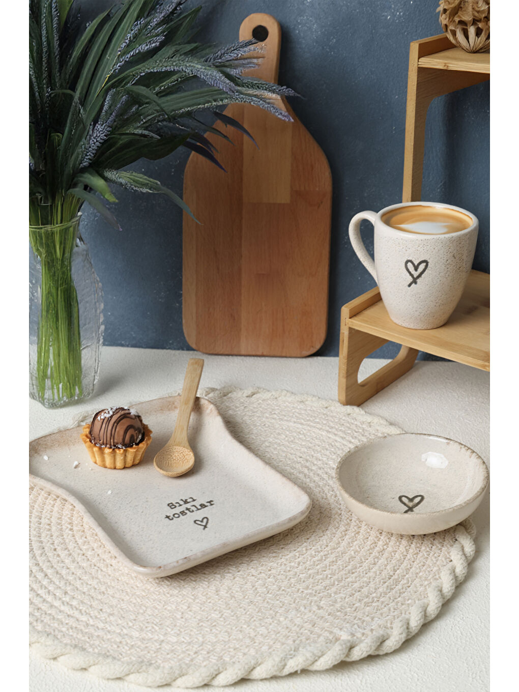 Kahverengi Tost Kahvaltı Takımı 3 Parça-1