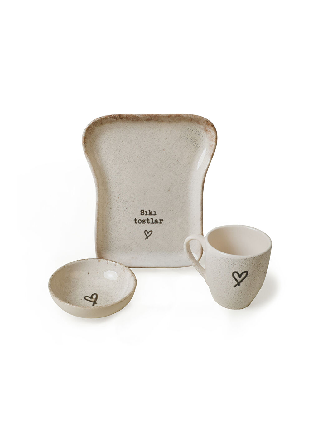 Kahverengi Tost Kahvaltı Takımı 3 Parça-3