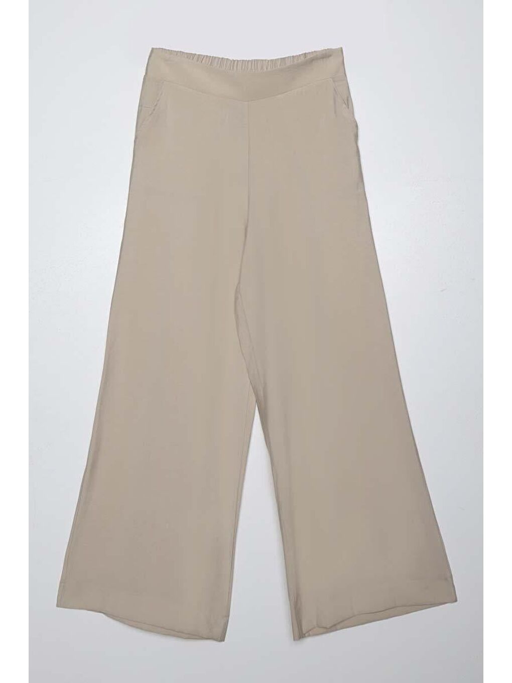 Ekru-Yırtmaçlı Pantolonlu Takım-7