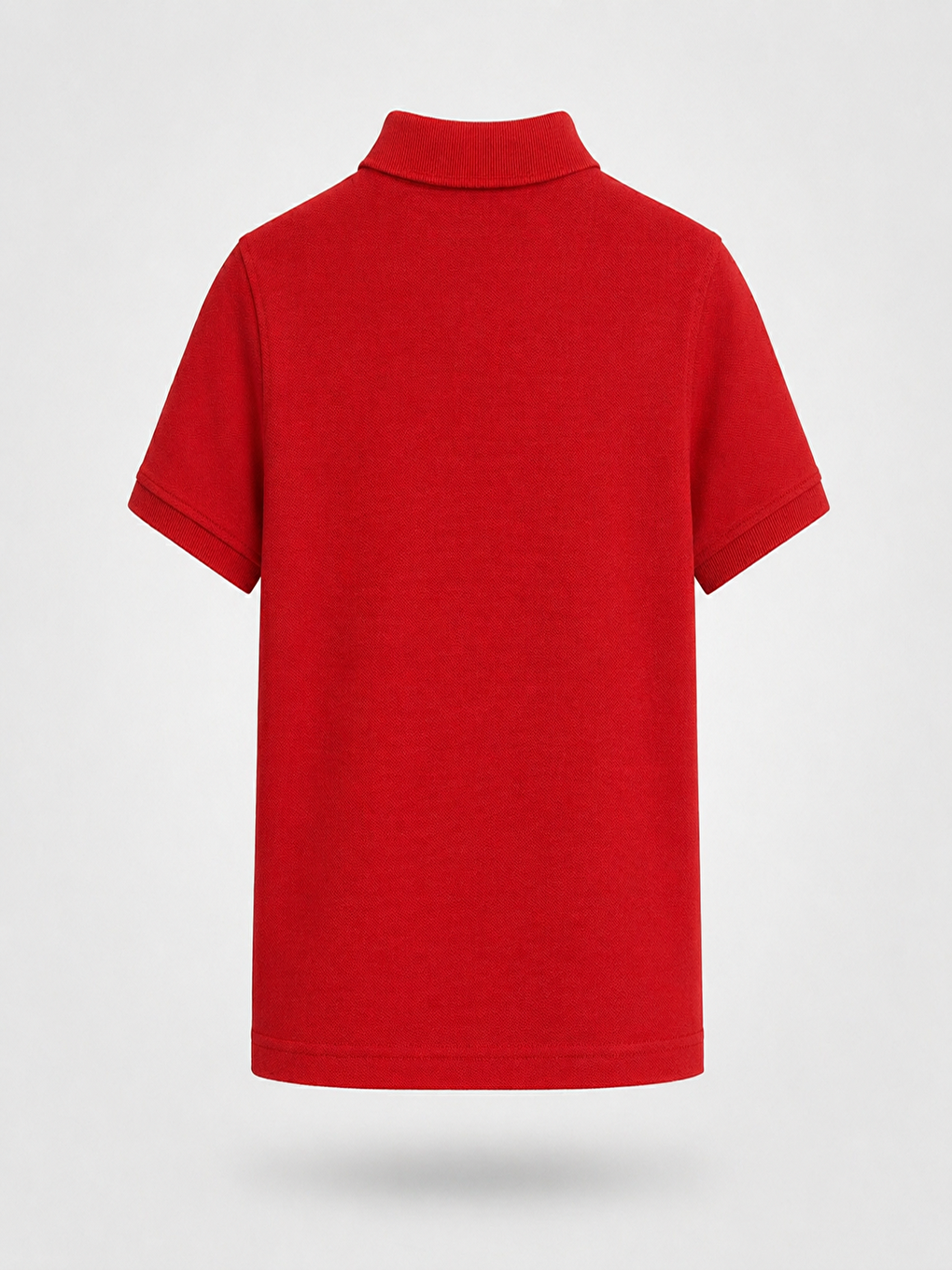 Kırmızı Kids Polo Yaka Basic Kısa Kollu  Kız Çocuk Tişört-3