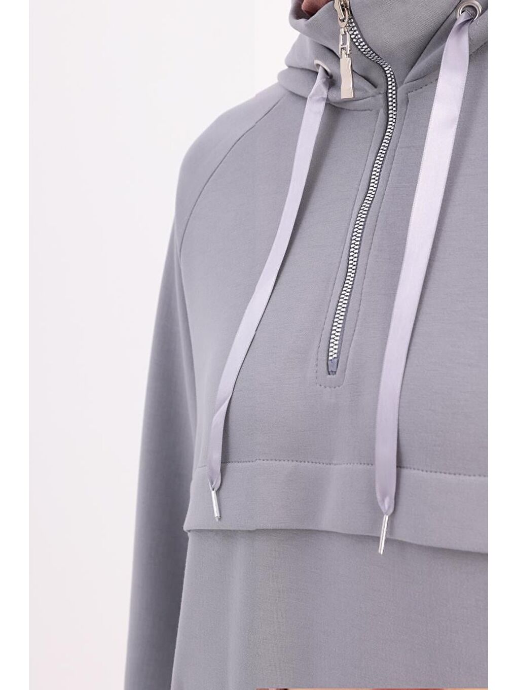 Gri-Ön Roba Dubleli Sweat-4