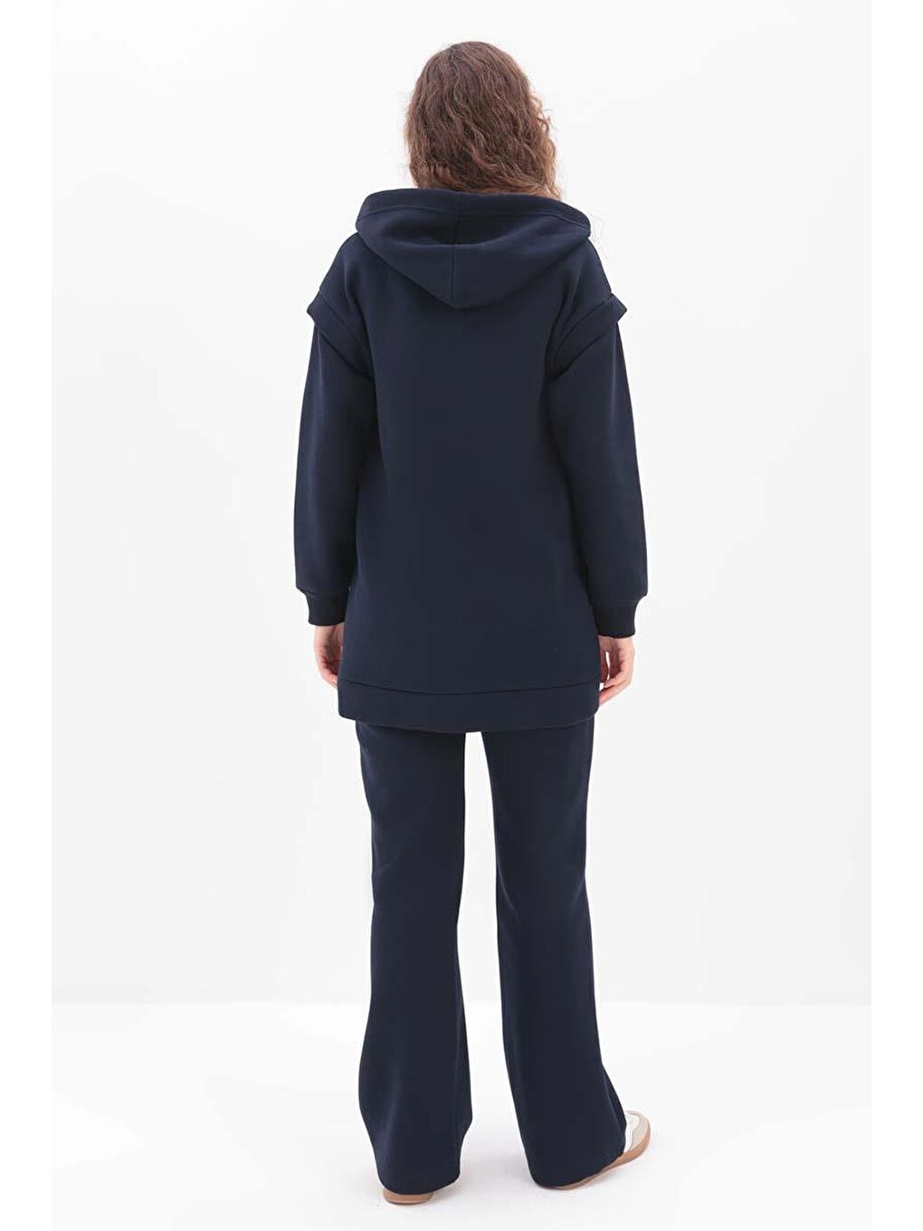 Lacivert Kolu Patlı Kapüşonlu Eşofman Takımı-3