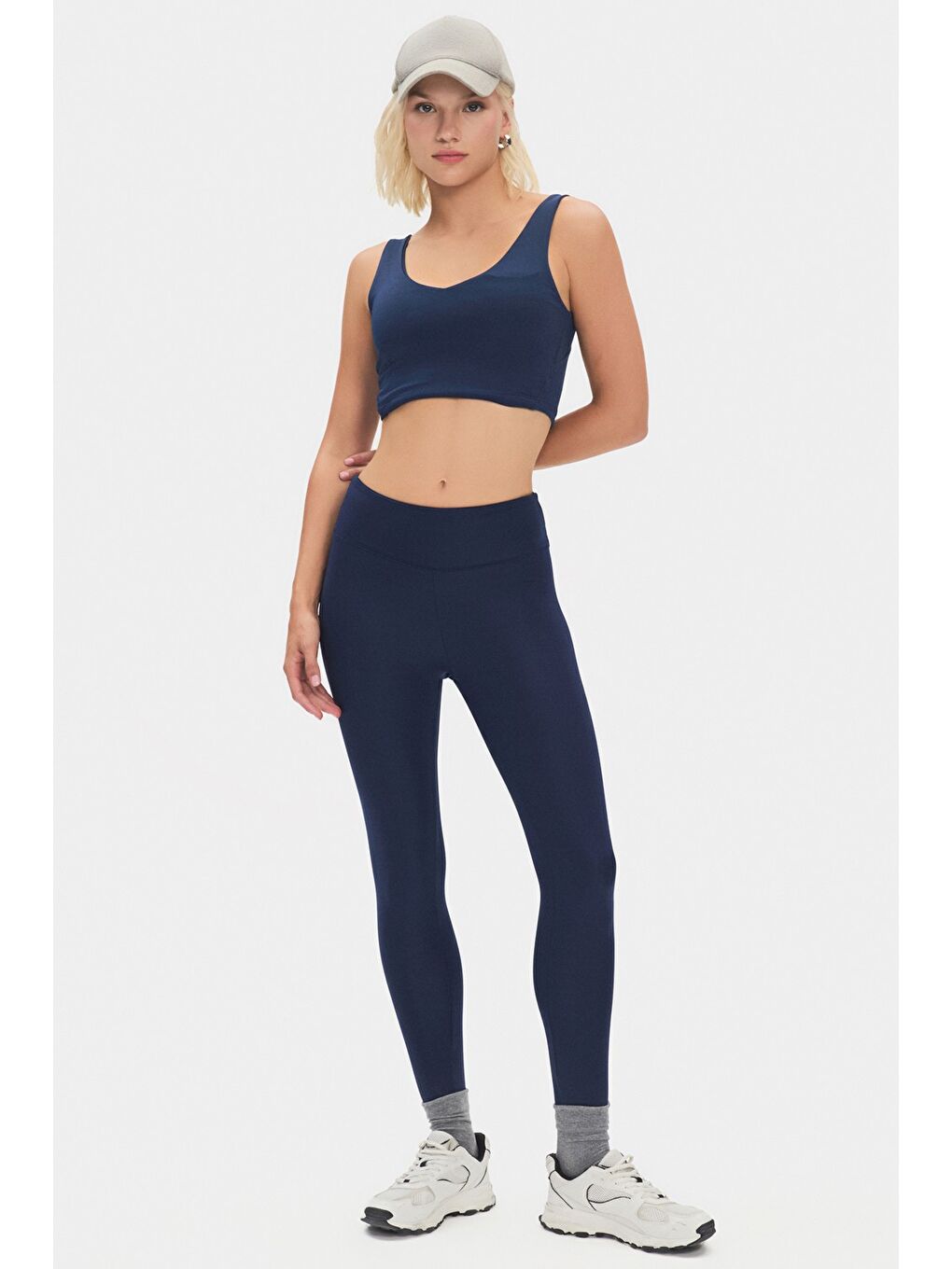 Joystar Lacivert Kadın Yüksek Bel Toparlayıcı Basic Spor Tayt