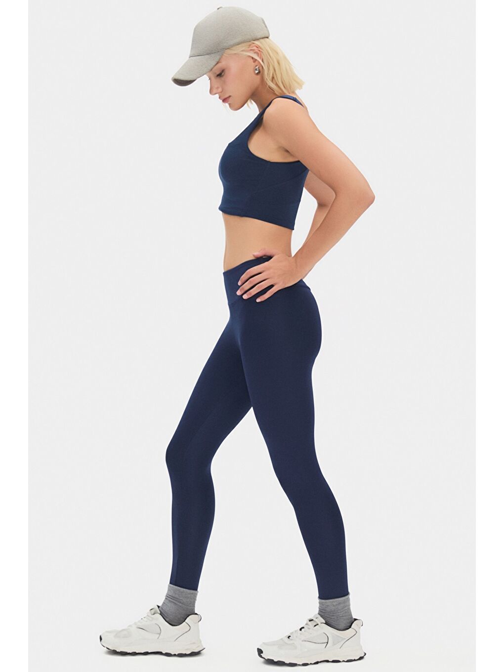 Joystar Lacivert Kadın Yüksek Bel Toparlayıcı Basic Spor Tayt - 1
