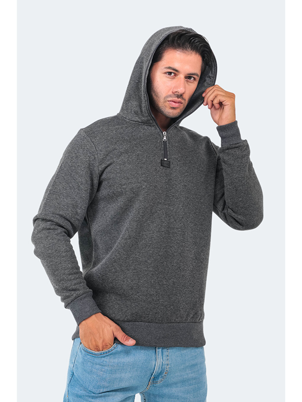 SLAZENGER BAHA  Erkek Hoodie Antrasit - 4