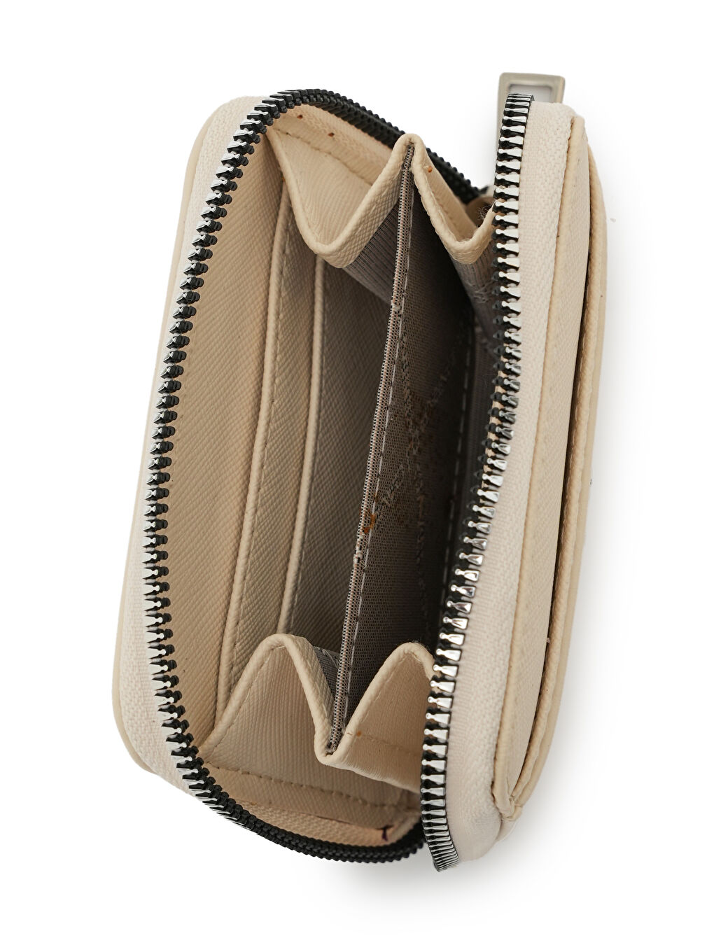 Bej Kartlık Bölme Detaylı Mini Cüzdan CZ100-1-3