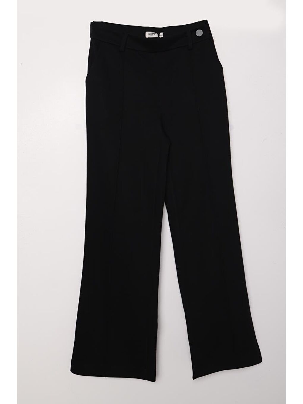 Siyah-Nevürlü Bol Paça Pantolon-5