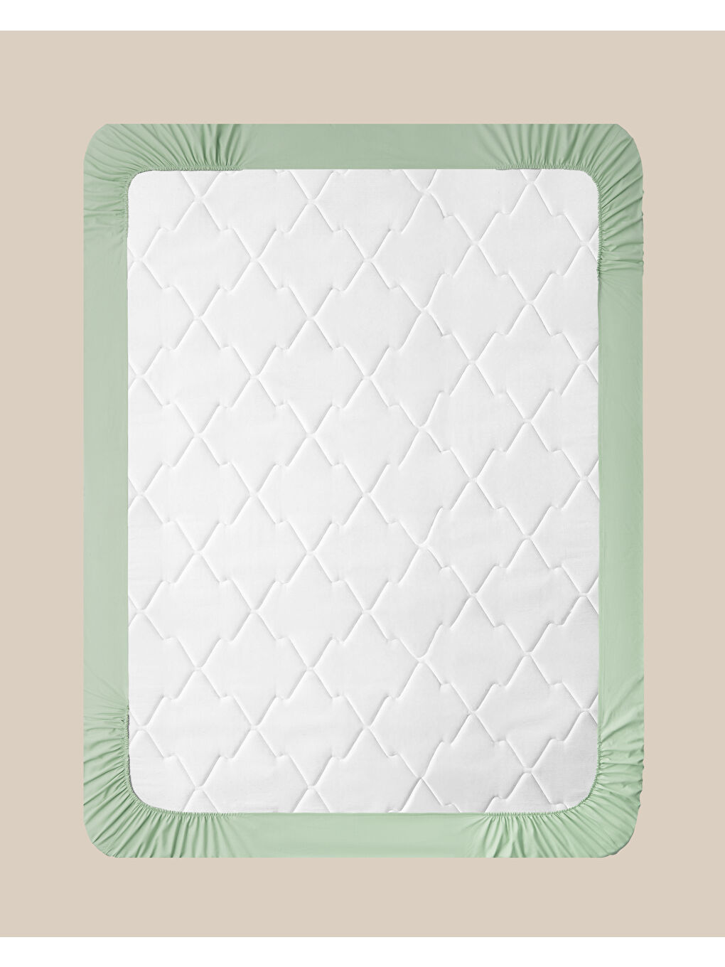 Düz Pamuklu Çift Kişilik Lastikli Çarşaf Çağla Yeşili-3