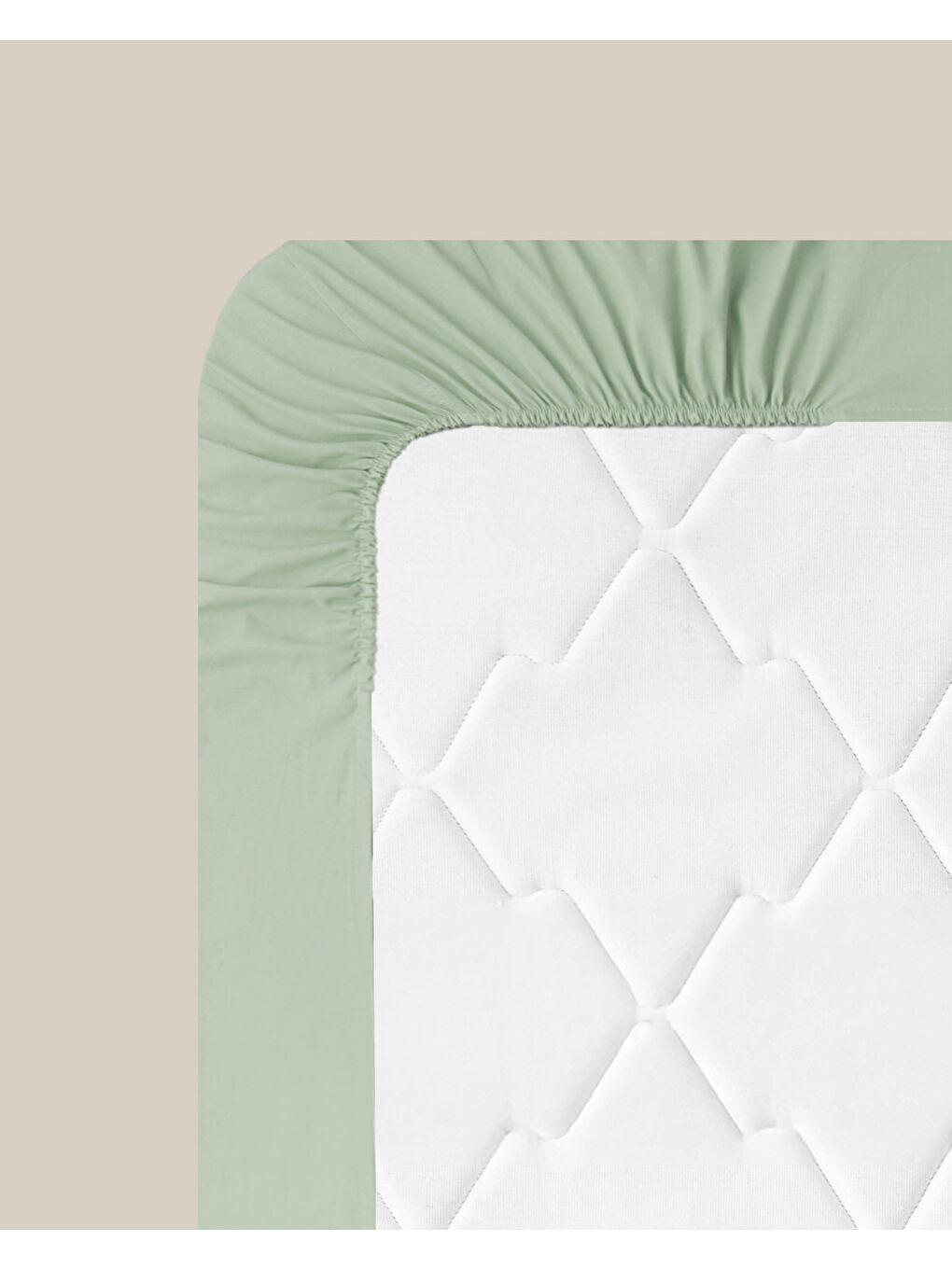 Düz Pamuklu Çift Kişilik Lastikli Çarşaf Çağla Yeşili-4