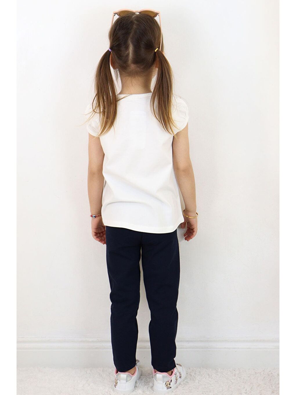 Kız Çocuk Taytlı Takım Dansçı Neşeli Ayıcık Baskılı Ekru (1.5-4 Yaş)-1