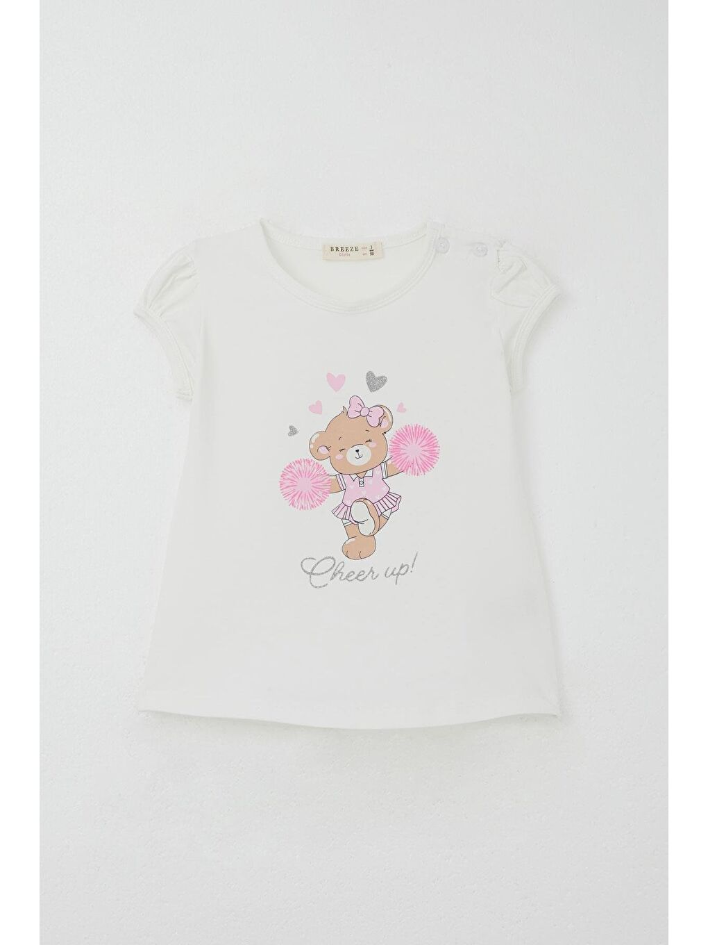 Kız Çocuk Taytlı Takım Dansçı Neşeli Ayıcık Baskılı Ekru (1.5-4 Yaş)-6